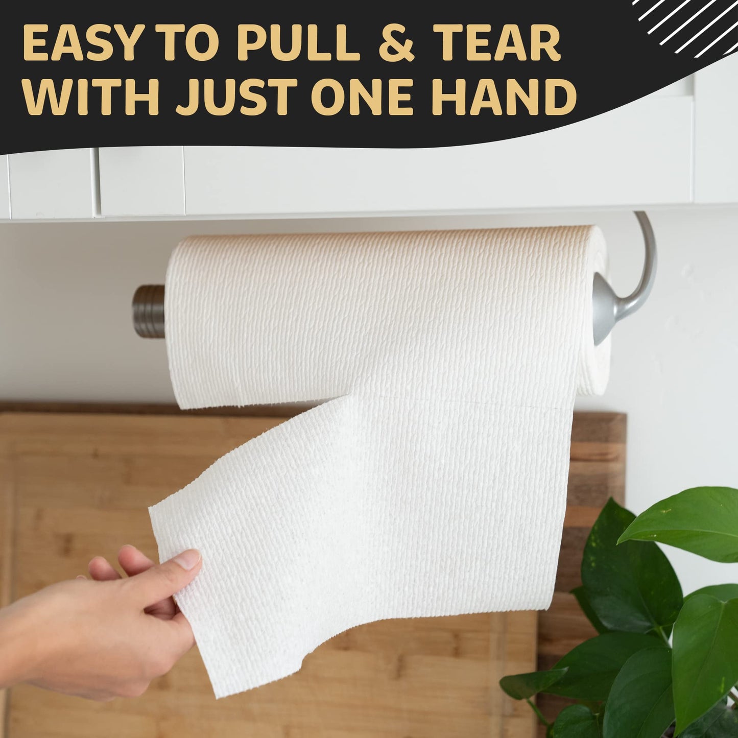 One Handed Tear Wall Mounted & Under Counter Paper Towel Holder Dispenser - Stainless Steel Wall Mount Paper Towel Holder - Easy to Install Horizontally or Vertically - Hardware Included – 11 Inches