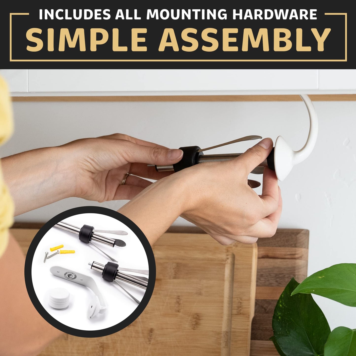 One Handed Tear Wall Mounted & Under Counter Paper Towel Holder Dispenser - Stainless Steel Wall Mount Paper Towel Holder - Easy to Install Horizontally or Vertically - Hardware Included – 11 Inches