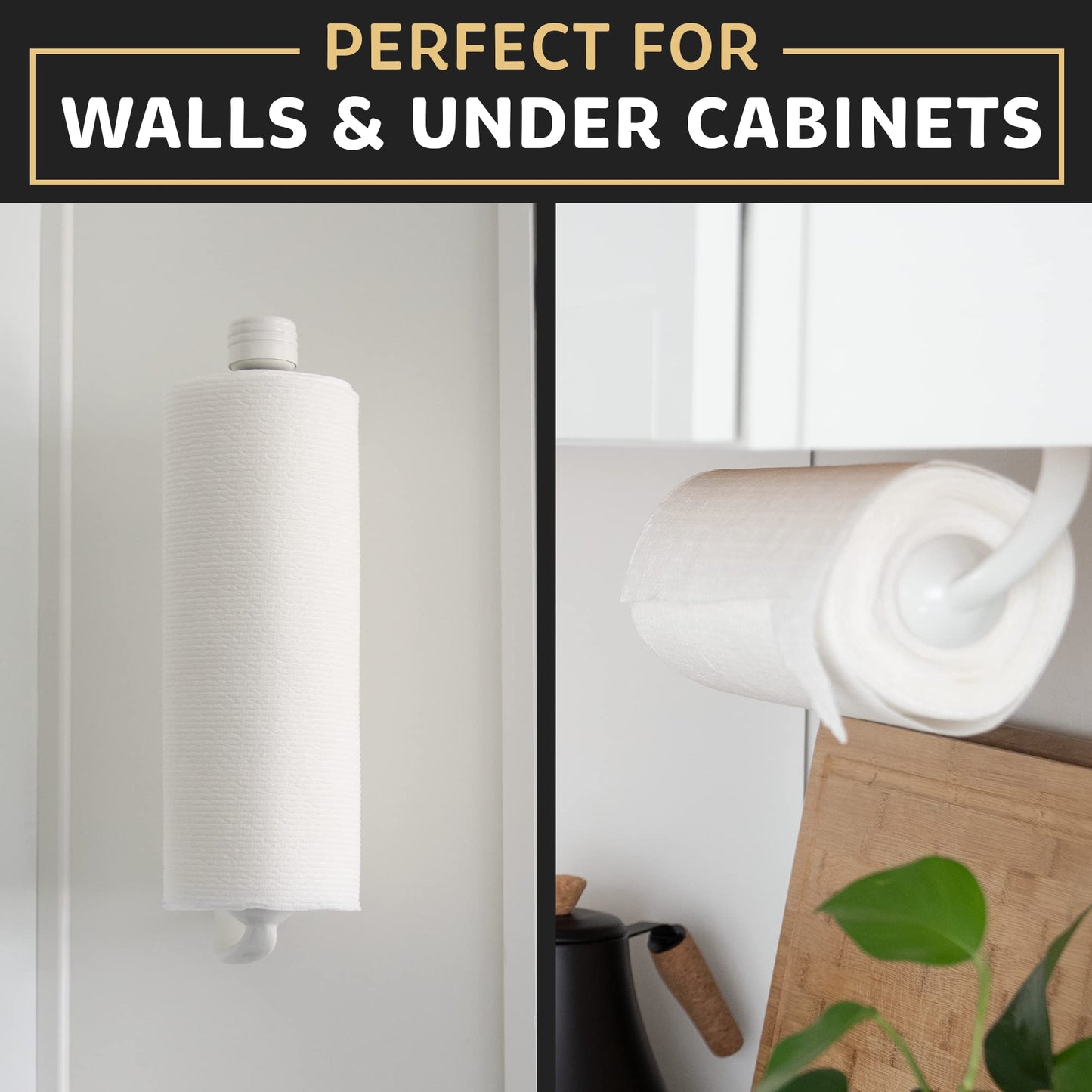 One Handed Tear Wall Mounted & Under Counter Paper Towel Holder Dispenser - Stainless Steel Wall Mount Paper Towel Holder - Easy to Install Horizontally or Vertically - Hardware Included – 11 Inches