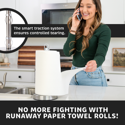 Traction System For One-Handed Tear with Non-Slip, Weighted Base | Built-In Spray Pump