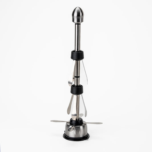 Stainless Steel Paper Towel Holder Standing Paper Towel Holder - Rotating-Locked Base Paper Towel Holder with Vacuum Suction Cup - One Hand Tear - Holds All Paper Towel Rolls