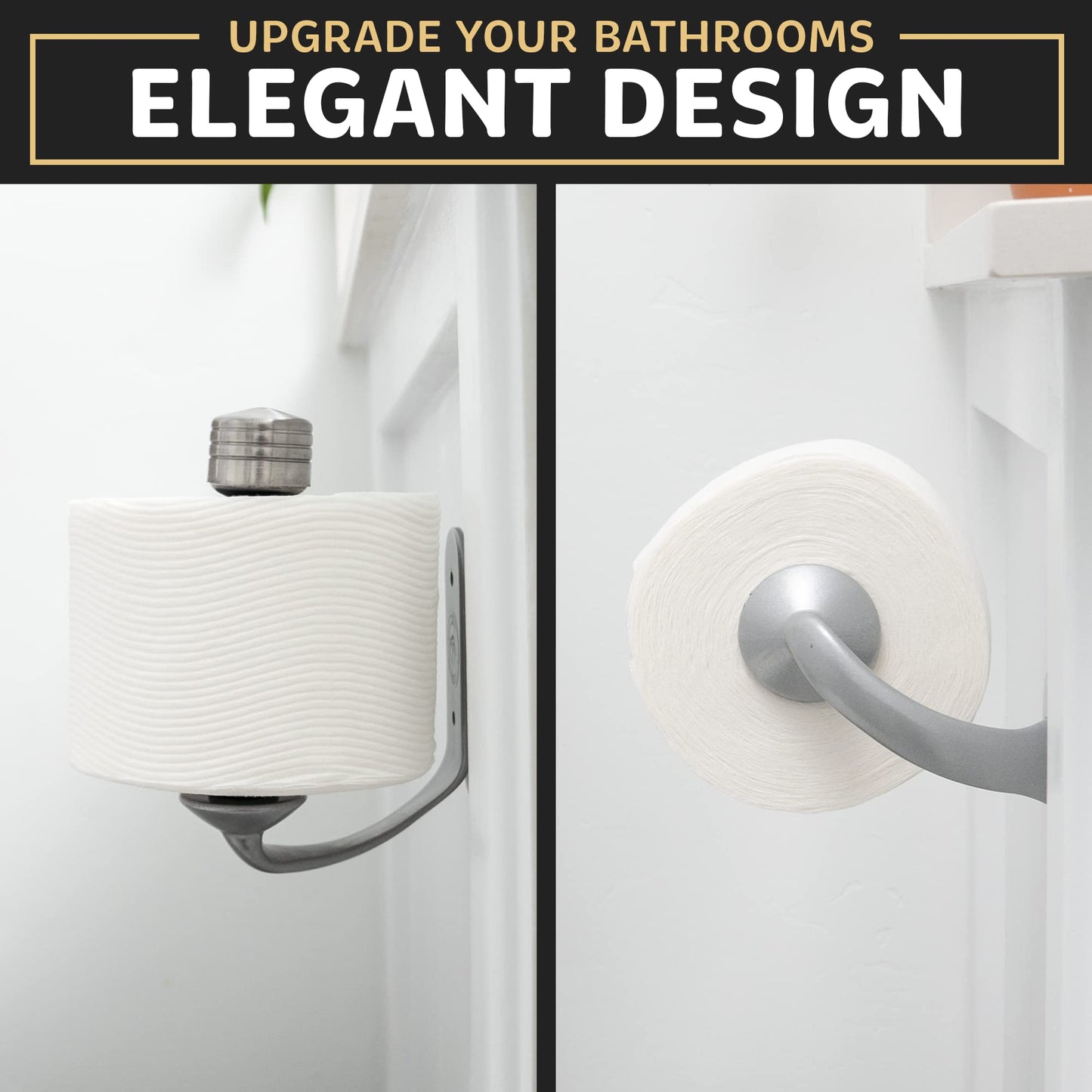 Bathroom Toilet Paper Holder Wall Mount Design - Stainless Steel Toilet Tissue Holder with Simple One Handed Operation - Easy to Install Horizontally or Vertically - Hardware Included – 5 Inches