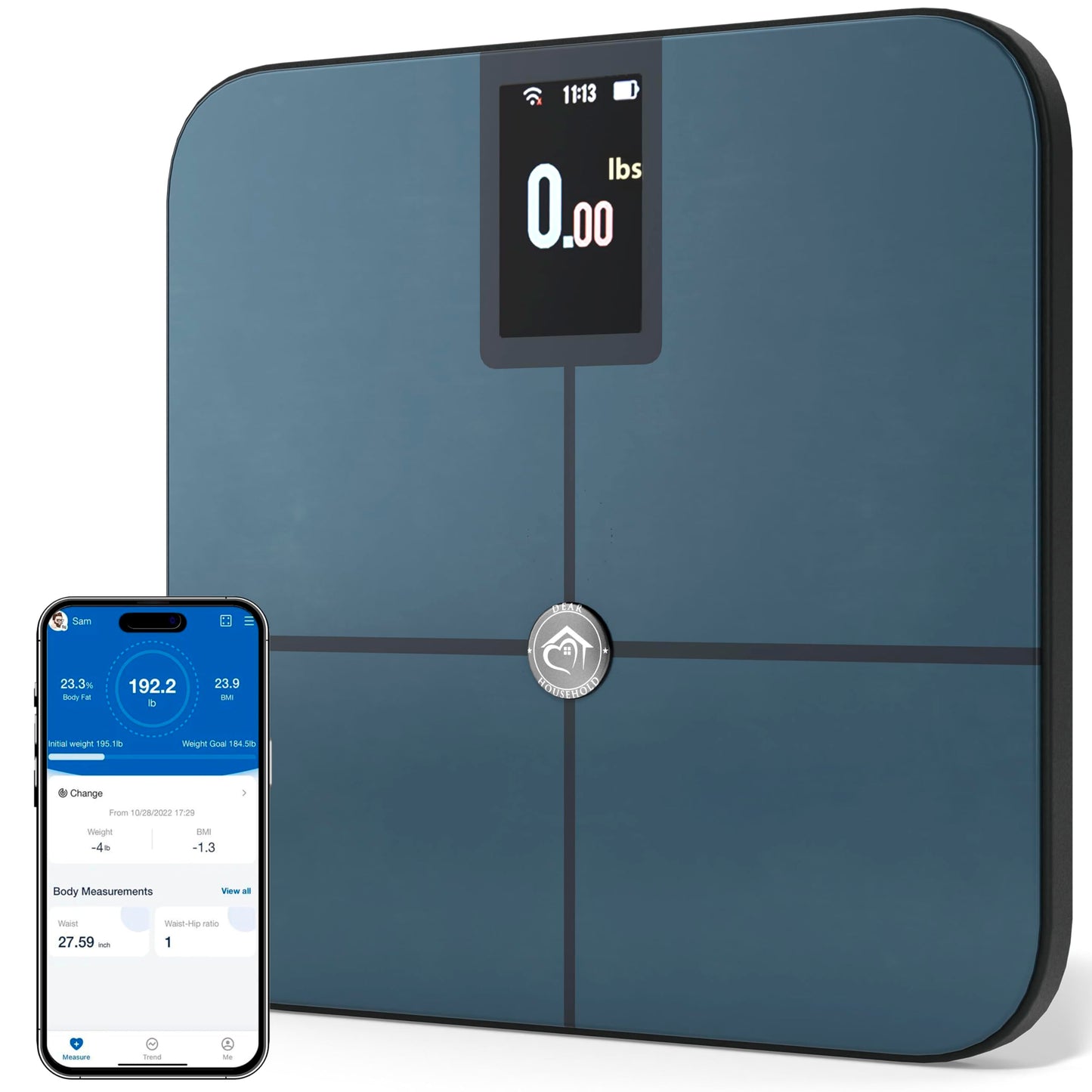 Premium Smart Digital Body Weight Scale with 4 Electrodes – WIFI & Bluetooth Connected for Full Body Analysis -Track Body Fat, Muscle Mass, Fat Percentage – Rechargeable, 25+Metrics Sleek Design